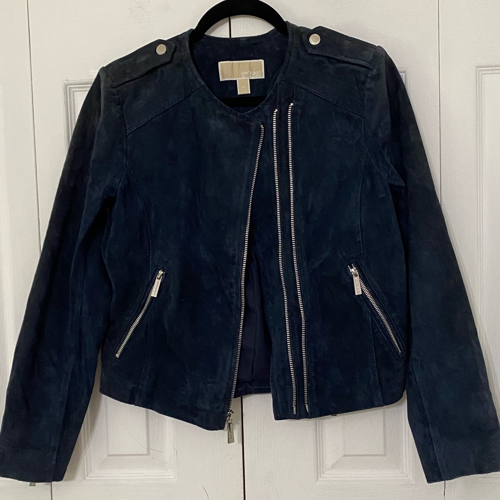MICHAEL KORS leather Suede Moto Jacket M - Picture 6 of 15